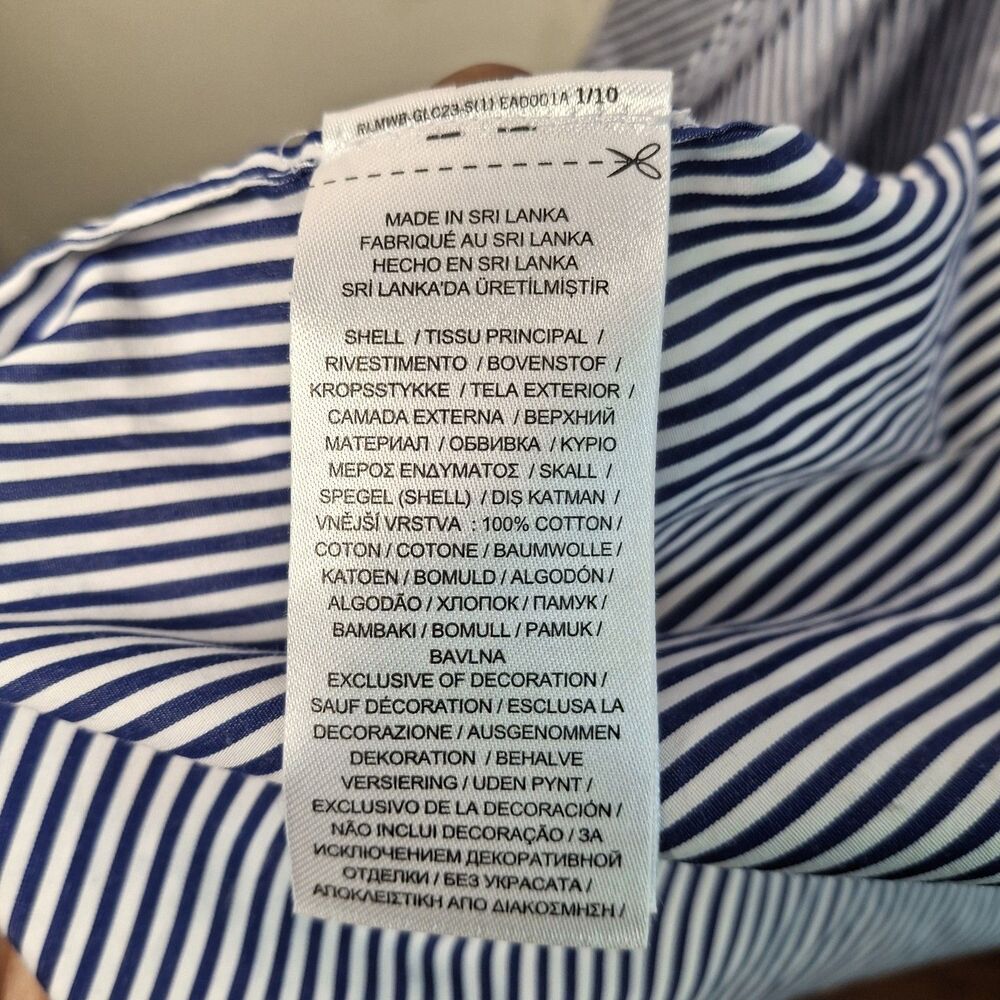Lauren Ralph Lauren Shirtdress Striped Blue White 4 Preppy Nautical Cotton Money - Picture 7 of 15